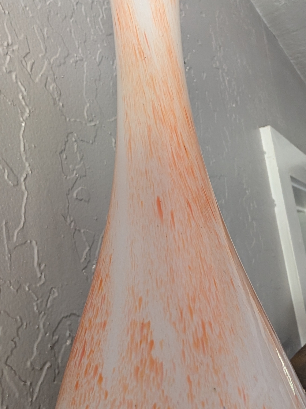 Peach Swirl Glass Vase — Decorative Accent - Picture 8 of 9